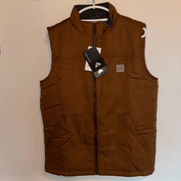 Men's Loose Fit Workwear Vest Fleece-Lined Durability Waterproof Mock-Neck Vest - Picture 5 of 16